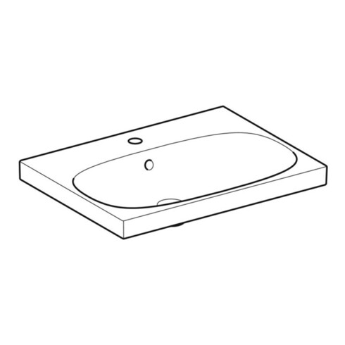 Geberit Waschtisch Acanto 65x48,2cm, m Hahnl., mit Überlauf, weiß