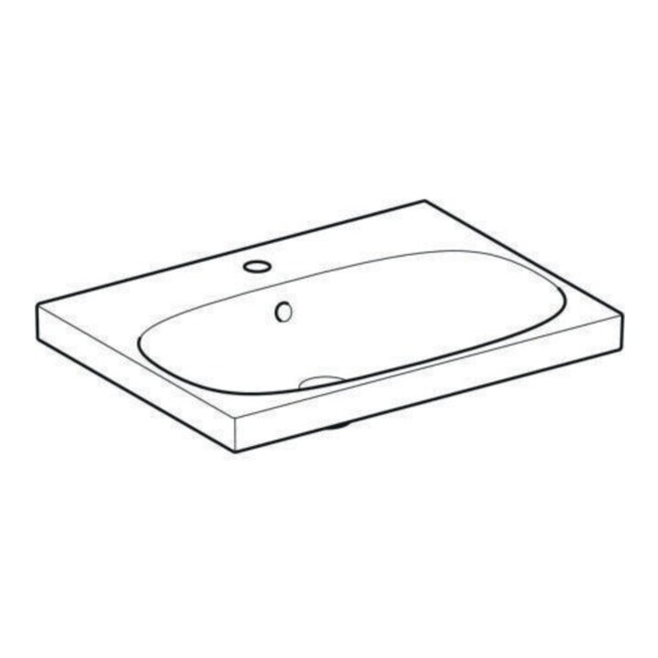 Geberit Waschtisch Acanto 65x48,2cm, m Hahnl., mit Überlauf, weiß