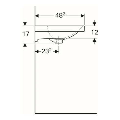 Geberit Waschtisch Acanto 65x48,2cm, m Hahnl., mit Überlauf, weiß