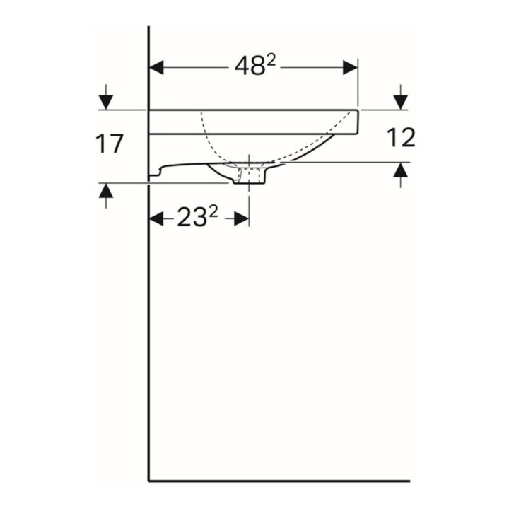 Geberit Waschtisch Acanto 65x48,2cm, m Hahnl., mit Überlauf, weiß