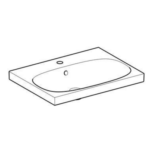 Geberit Waschtisch Acanto 65x48,2cm, m Hahnl., mit Überlauf, weiß