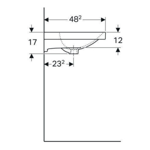 Geberit Waschtisch Acanto 65x48,2cm, m Hahnl., mit Überlauf, weiß