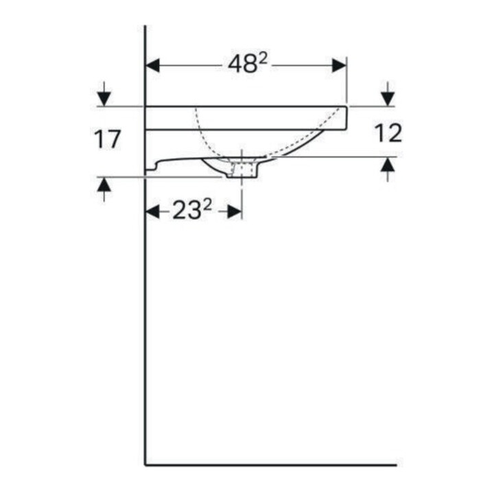 Geberit Waschtisch Acanto 65x48,2cm, m Hahnl., mit Überlauf, weiß