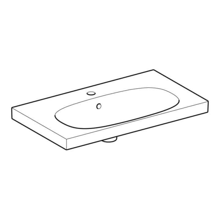 Geberit Waschtisch Acanto 75x42,2cm, m Abl, m HL, m ÜL, we. K-Tect