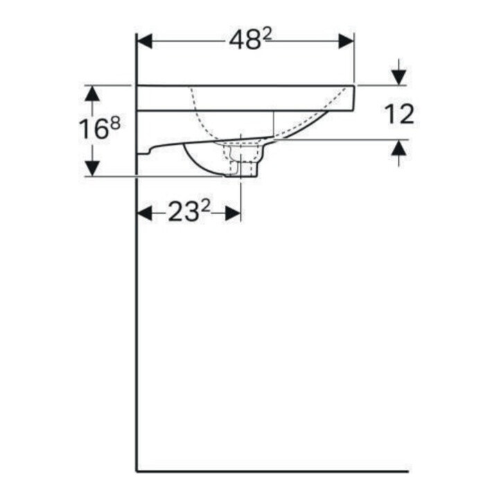 Geberit Waschtisch Acanto 75x48,2cm, m Abl, m Hahnl., m ÜL, we.