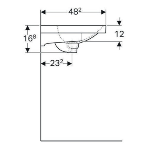 Geberit Waschtisch Acanto 75x48,2cm, m Abl, m Hahnl., m ÜL, we.