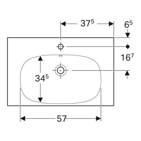 Geberit Waschtisch Acanto 75x48,2cm, m Abl, m Hahnl., m ÜL, we.
