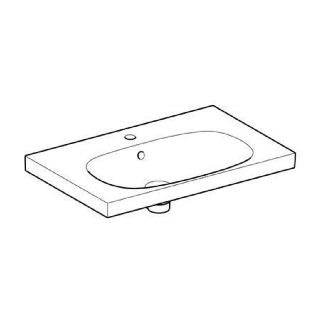 Geberit Waschtisch Acanto 75x48,2cm, m Abl, m Hahnl., m ÜL, we.