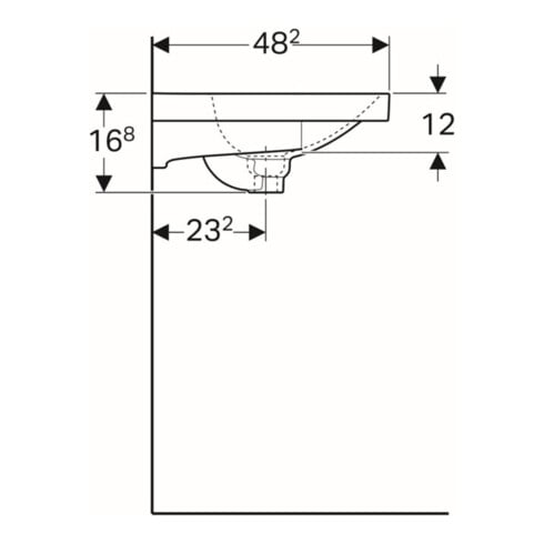 Geberit Waschtisch Acanto 75x48,2cm, m Abl, m Hahnl., m ÜL, we.