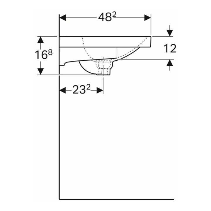 Geberit Waschtisch Acanto 75x48,2cm, m Abl, m Hahnl., m ÜL, we.