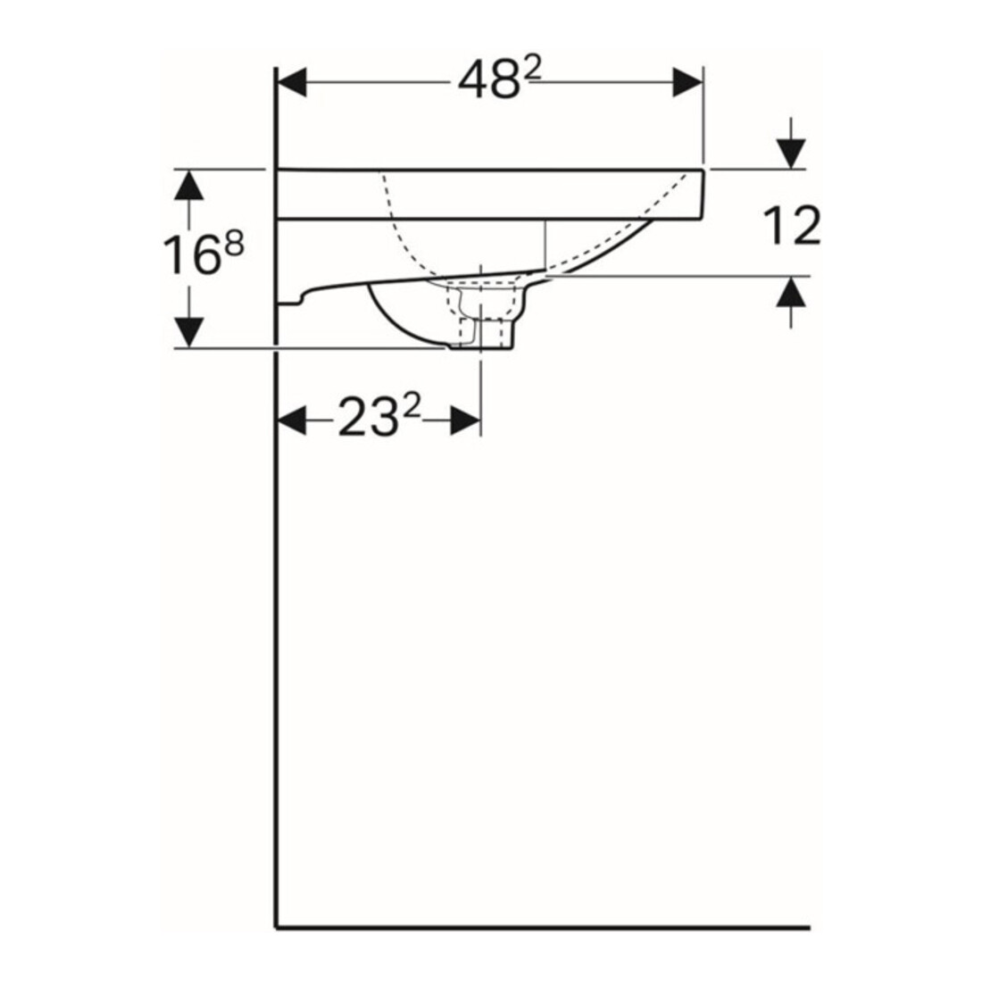 Geberit Waschtisch Acanto 75x48,2cm, m Abl, m Hahnl., m ÜL, we.