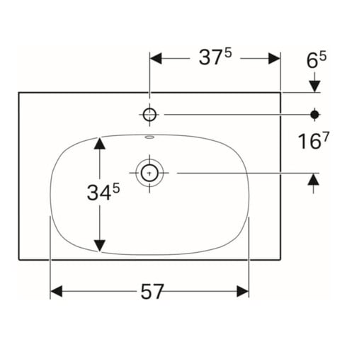 Geberit Waschtisch Acanto 75x48,2cm, m Abl, m Hahnl., m ÜL, we.