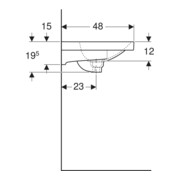 Geberit Waschtisch Acanto 75x48,2cm, m Abl, m HL, m ÜL, we. K-Tect-2
