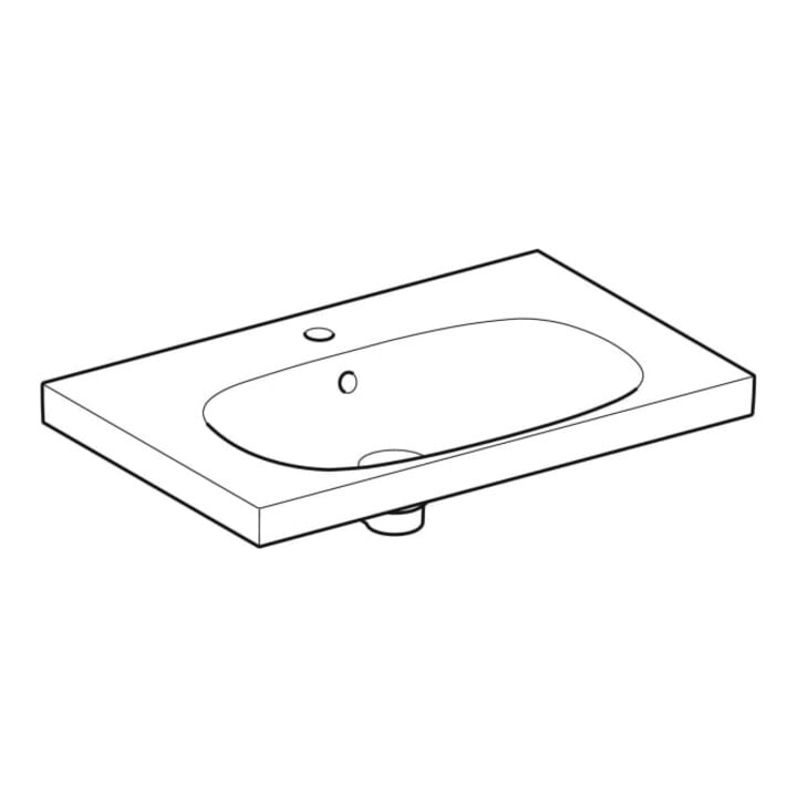 Geberit Waschtisch Acanto 75x48,2cm, m Abl, m HL, m ÜL, we. K-Tect