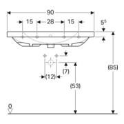 Geberit Waschtisch Acanto 90x48,2cm, m Abl, m Hahnl., ÜL, we.-5