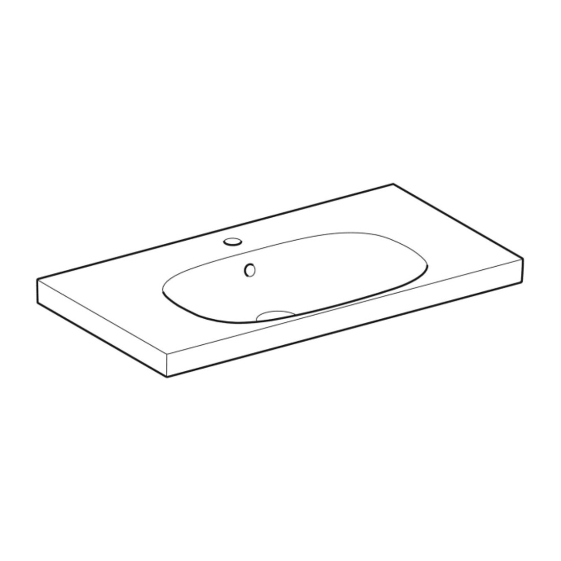 Geberit Waschtisch Acanto 90x48,2cm, m Abl, m HL, ÜL, we. K-Tect