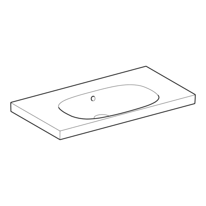 Geberit Waschtisch Acanto 90x48,2cm, m Abl, m Ü, o HL, we. K-Tect