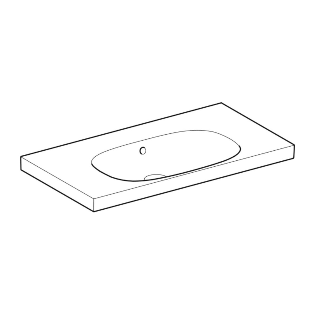 Geberit Waschtisch Acanto 90x48,2cm, m Abl, m ÜL, o. Hahnl., we.