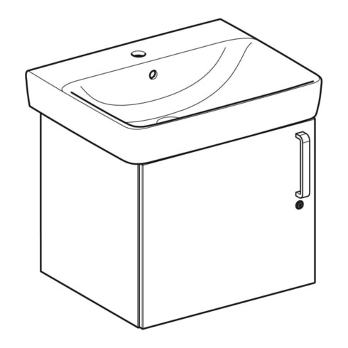 Geberit Waschtisch Bambini 59,5x56,3x48,3cm, m US, HL, w/lack. ma
