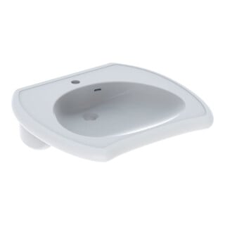 Geberit Waschtisch barrierefrei Vitalis 55x55cm, m Hahnloch, mit Überlauf, weiß