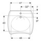Geberit Waschtisch barrierefrei Vitalis 65x60cm, m Hahnloch, ohne Überlauf, weiß