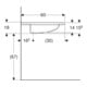Geberit Waschtisch barrierefrei Vitalis 65x60cm, m Hahnloch, ohne Überlauf, weiß