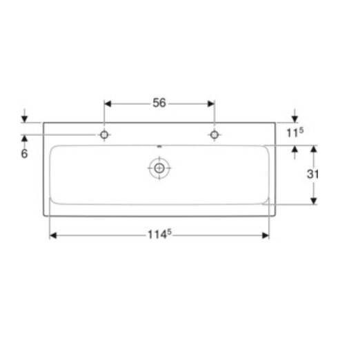 Geberit Waschtisch iCon 120x48,5cm, m 2 HL, weiß, mit Überlauf