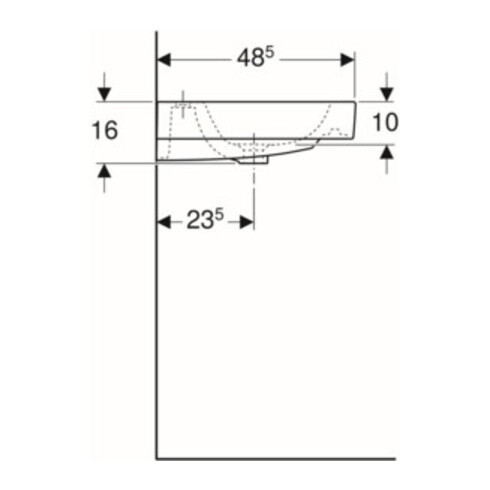 Geberit Waschtisch iCon 120x48,5cm, m 2 HL, weiß, mit Überlauf