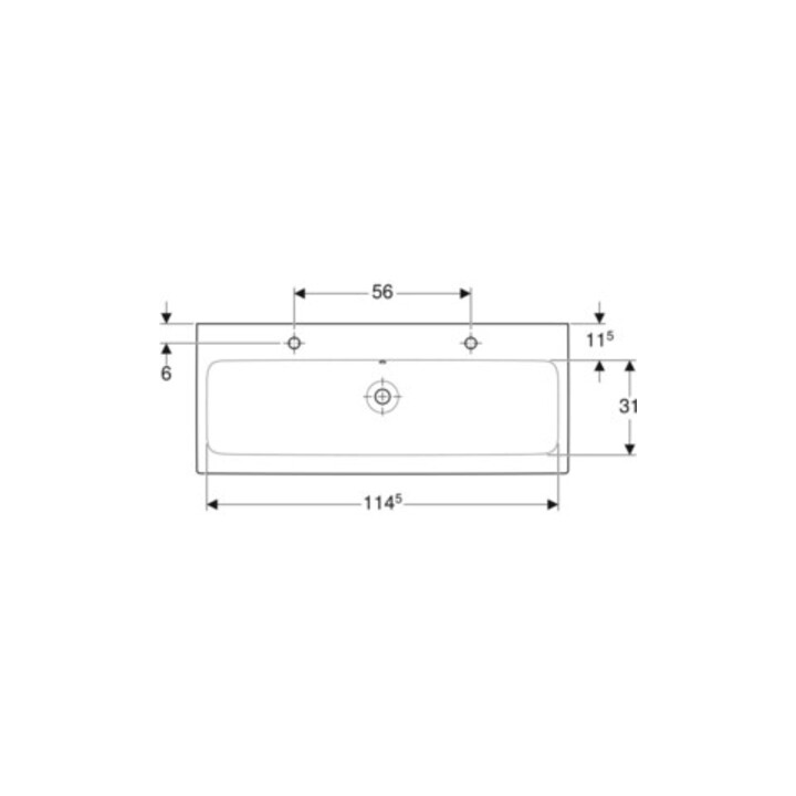 Geberit Waschtisch iCon 120x48,5cm, m 2 HL, weiß, mit Überlauf