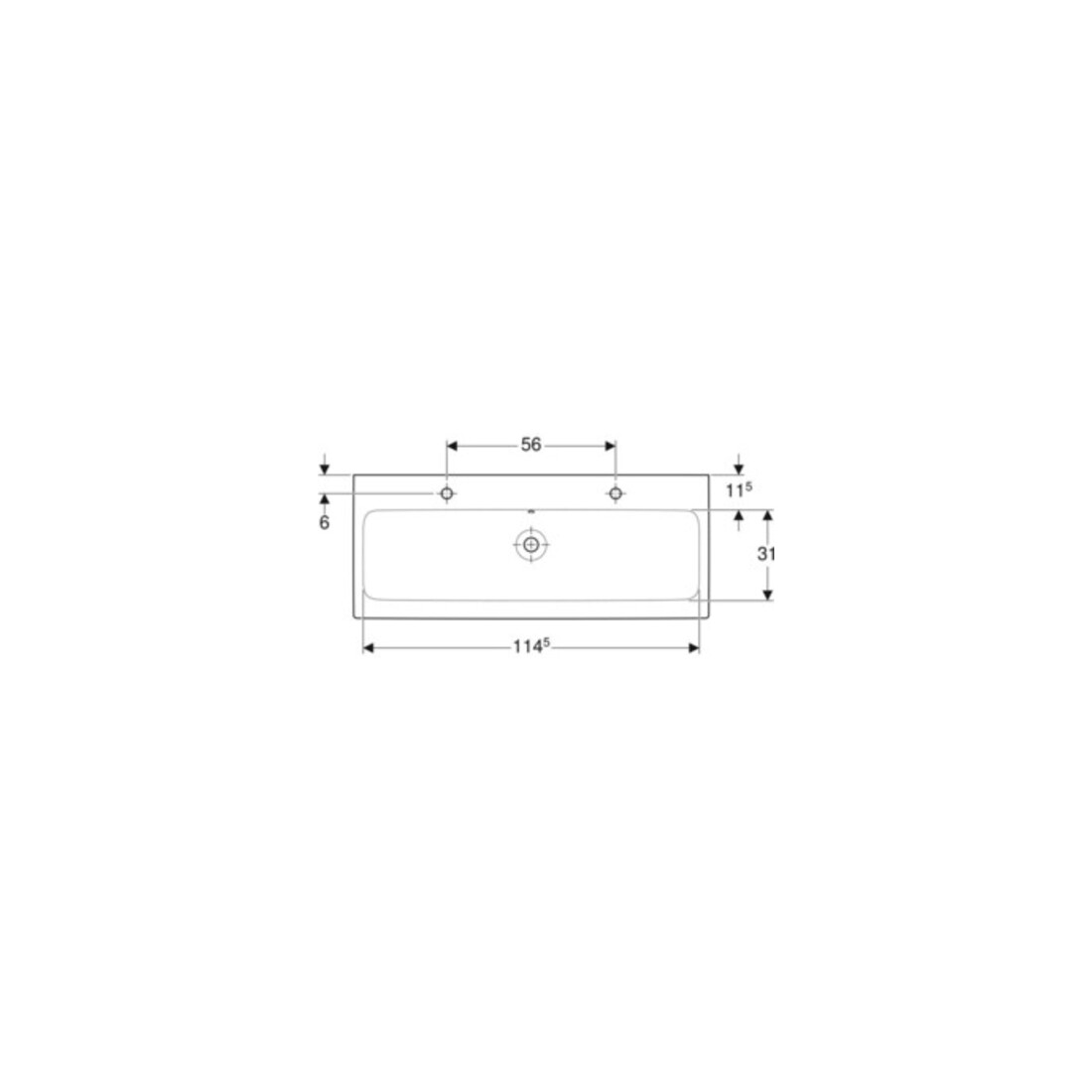 Geberit Waschtisch iCon 120x48,5cm, m 2 HL, weiß, mit Überlauf
