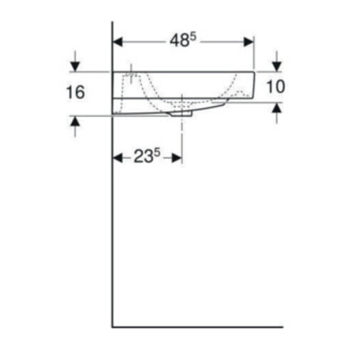 Geberit Waschtisch iCon 120x48,5cm, m 2 HL, weiß, mit Überlauf