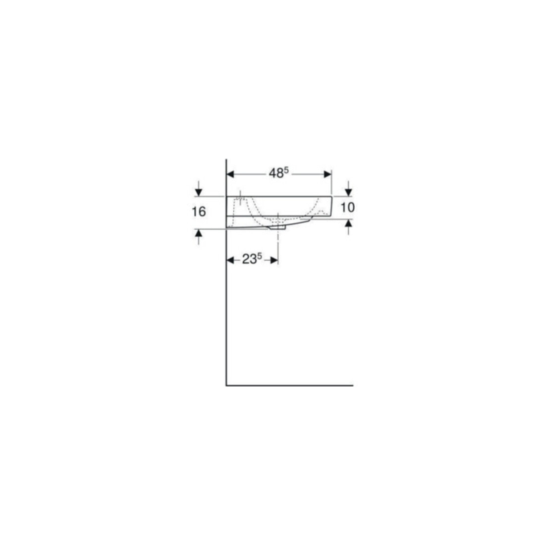 Geberit Waschtisch iCon 120x48,5cm, m 2 HL, weiß, mit Überlauf