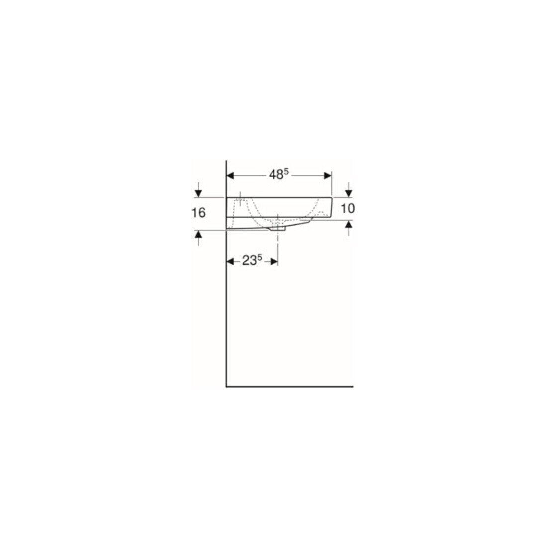 Geberit Waschtisch iCon 120x48,5cm, m 2 HL, weiß, mit Überlauf