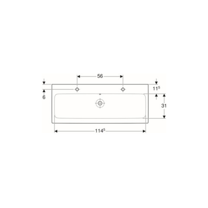 Geberit Waschtisch iCon 120x48,5cm, m 2 HL, weiß, mit Überlauf
