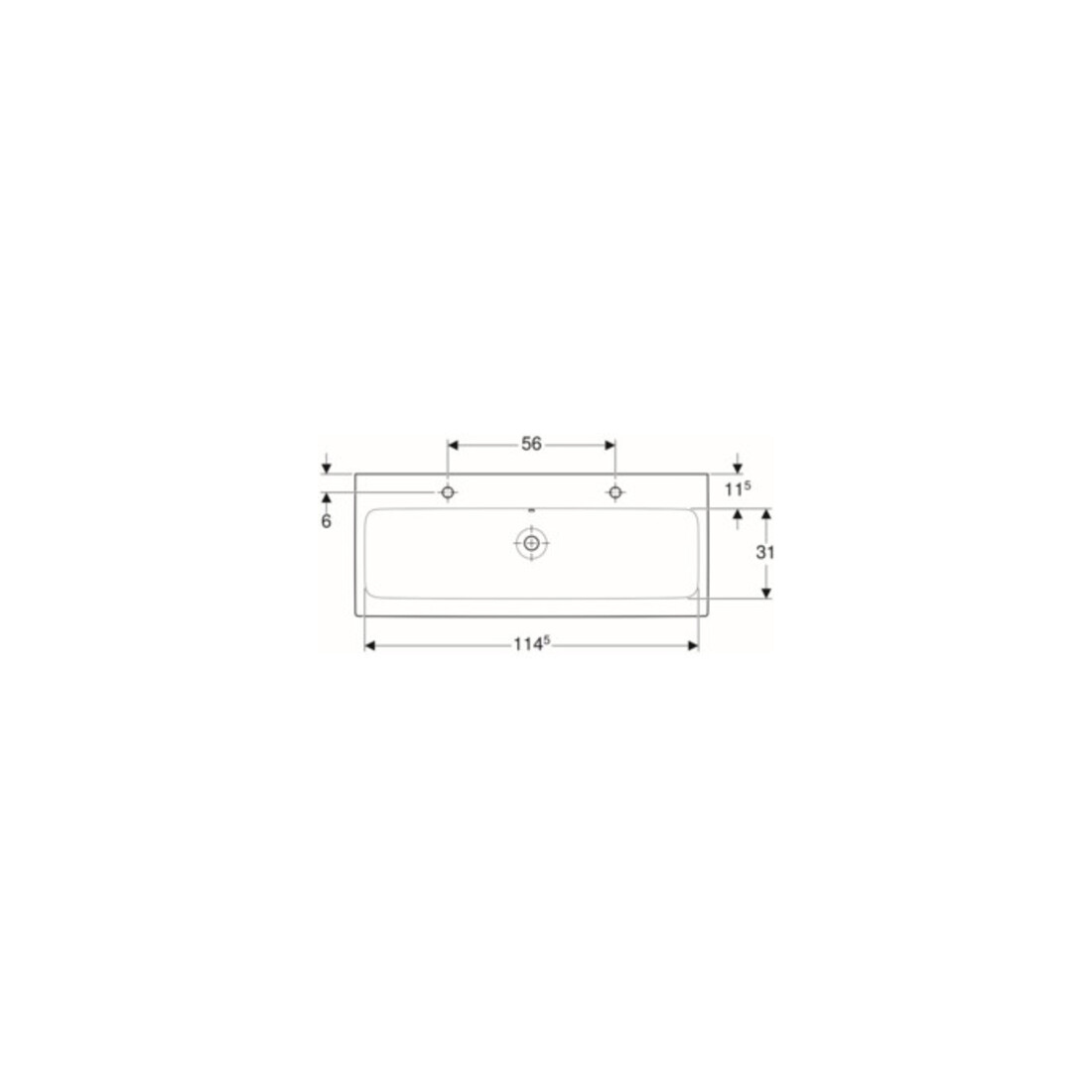 Geberit Waschtisch iCon 120x48,5cm, m 2 HL, weiß, mit Überlauf
