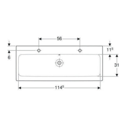 Geberit Waschtisch iCon 120x48,5cm, m 2 HL, weiß, mit Überlauf