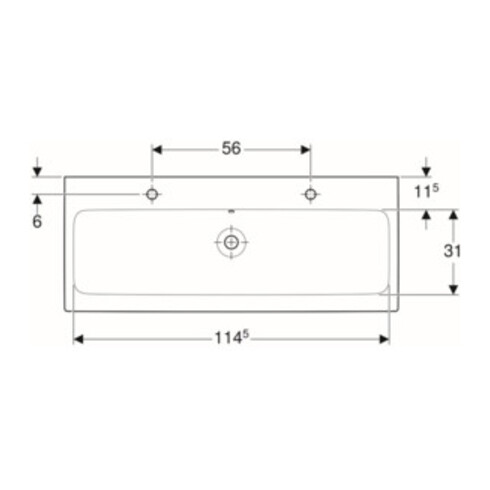 Geberit Waschtisch iCon 120x48,5cm, m 2 HL, weiß, mit Überlauf