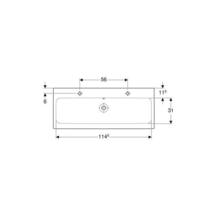 Geberit Waschtisch iCon 120x48,5cm, m 2 HL, weiß, mit Überlauf