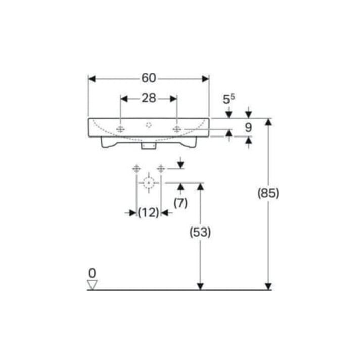 Geberit Waschtisch iCon 60x48,5cm, we. K-Tect, m Hahnl., m ÜL