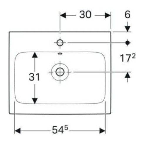 Geberit Waschtisch iCon 60x48,5cm, we. K-Tect, m Hahnl., m ÜL