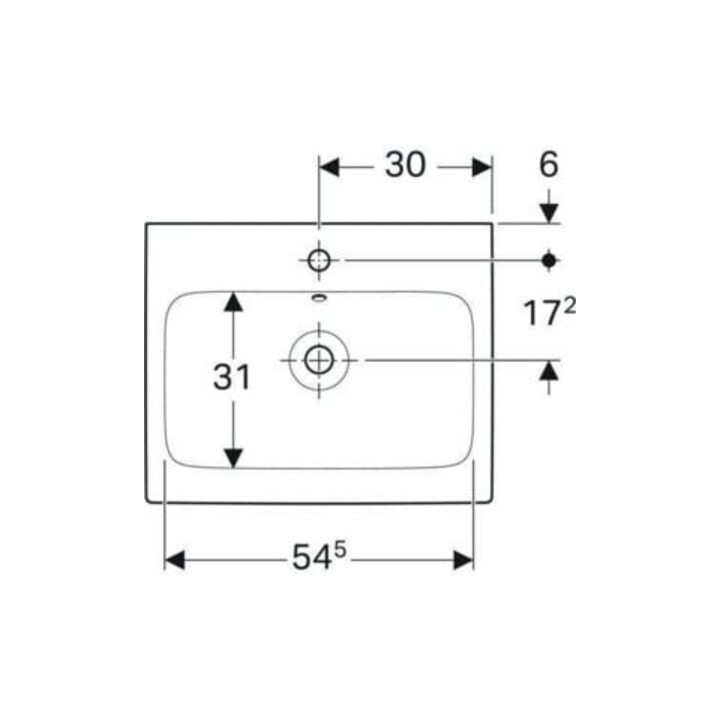 Geberit Waschtisch iCon 60x48,5cm, we. K-Tect, m Hahnl., m ÜL