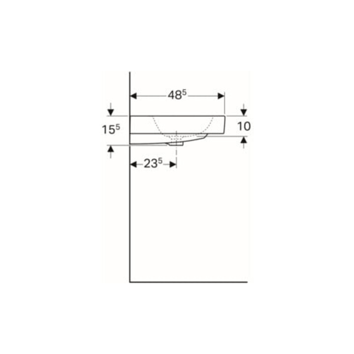 Geberit Waschtisch iCon 60x48,5cm, we. K-Tect, m Hahnl., m ÜL