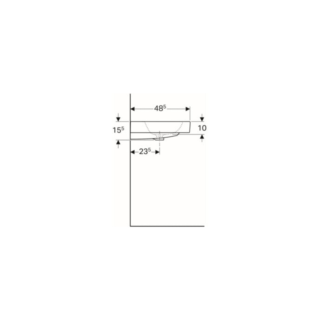 Geberit Waschtisch iCon 60x48,5cm, we. K-Tect, m Hahnl., m ÜL