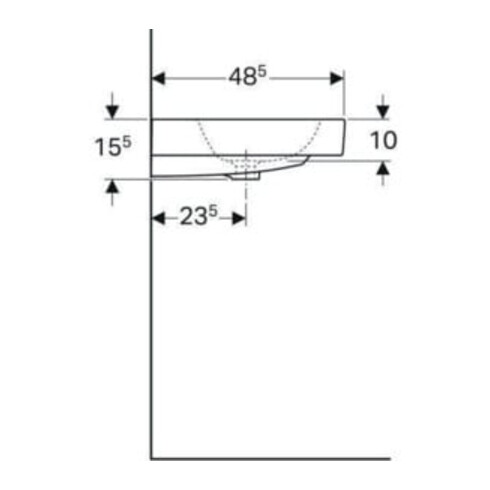 Geberit Waschtisch iCon 60x48,5cm, we. K-Tect, m Hahnl., m ÜL