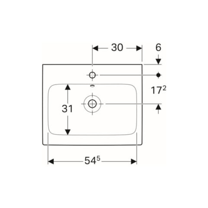 Geberit Waschtisch iCon 60x48,5cm, we. K-Tect, m Hahnl., m ÜL