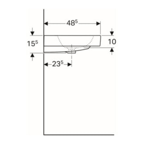 Geberit Waschtisch iCon 60x48,5cm, we. K-Tect, m Hahnl., m ÜL
