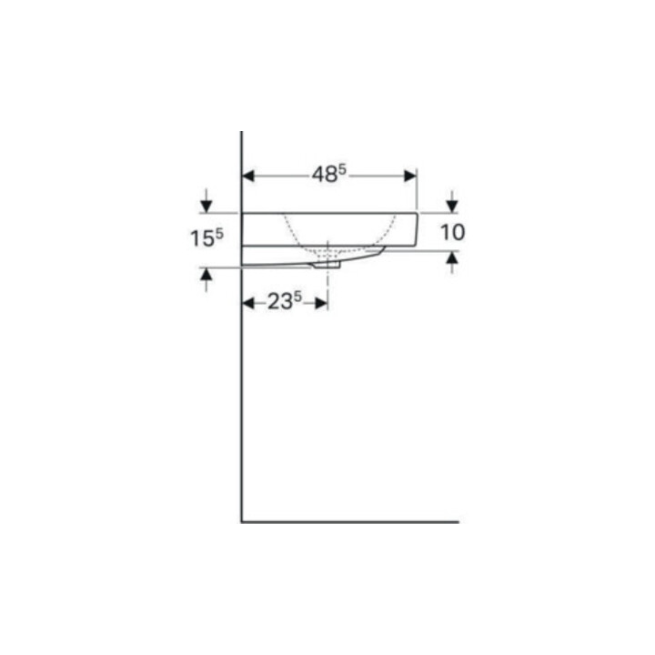 Geberit Waschtisch iCon 60x48,5cm, we., m Hahnloch, mit Überlauf