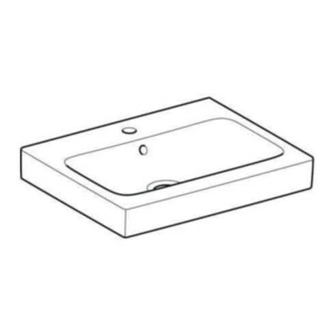 Geberit Waschtisch iCon 60x48,5cm, we., m Hahnloch, mit Überlauf