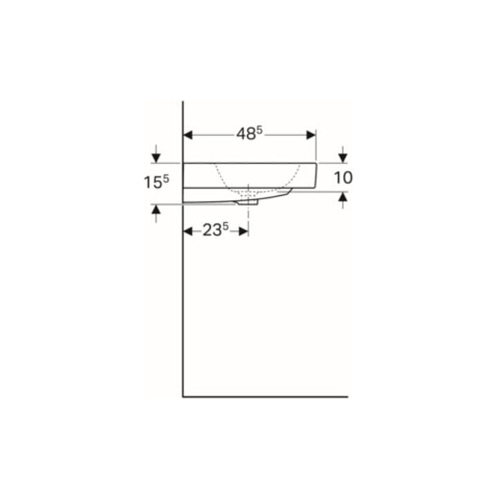 Geberit Waschtisch iCon 60x48,5cm, we., m Hahnloch, mit Überlauf