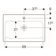 Geberit Waschtisch iCon 75x48,5cm, we. K-Tect, m Hahnl., m ÜL-4